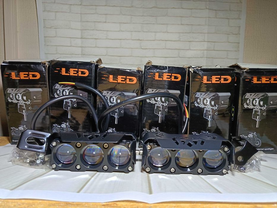 Светодиодная линзованная led фара|ПТФ противотуманки|ДХО|линзы|