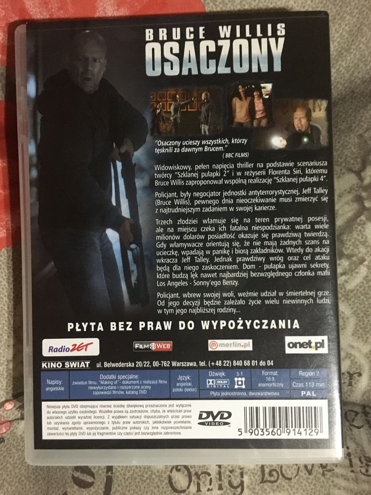 DVD film Osaczony Bruce Willis