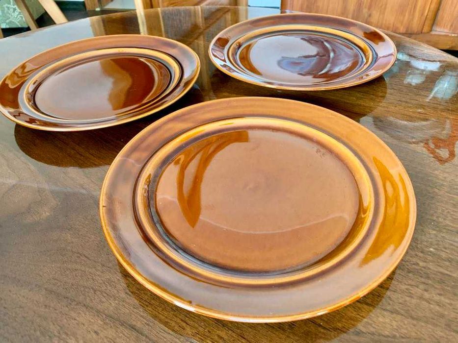 talerze płaskie, obiadowe porcelit PRUSZKÓW, vintage, idealne - PRL