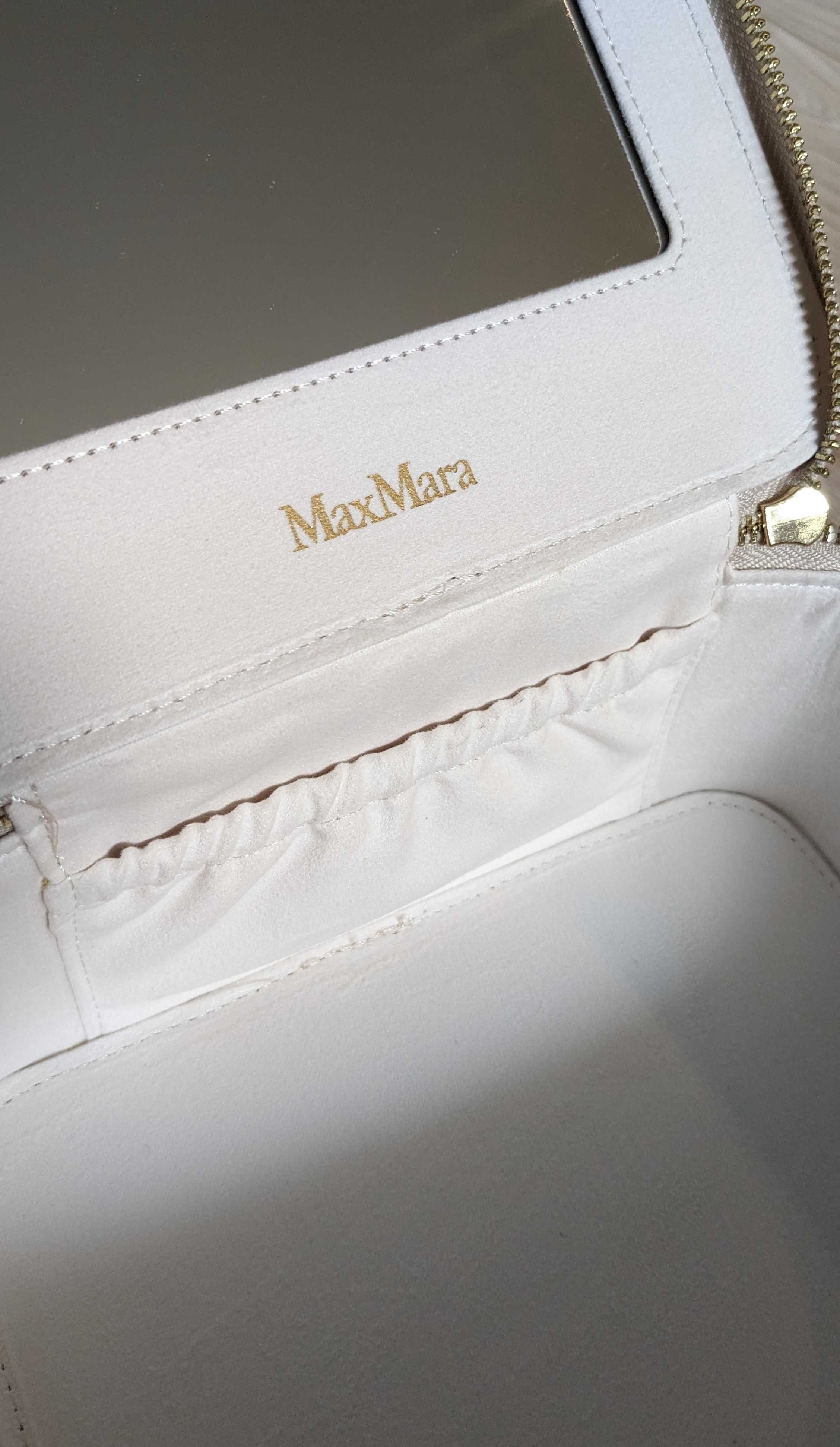 NOWA kosmetyczka z lusterkiem MAXMARA ze skóry