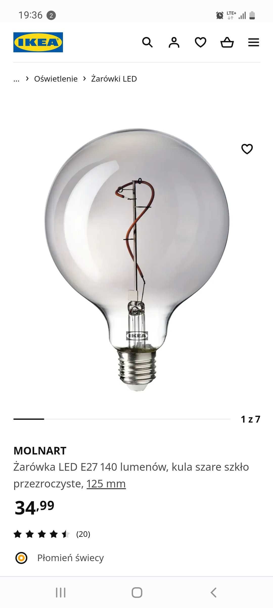 Lampa drut do kuchni jadalni ikea z żarówką