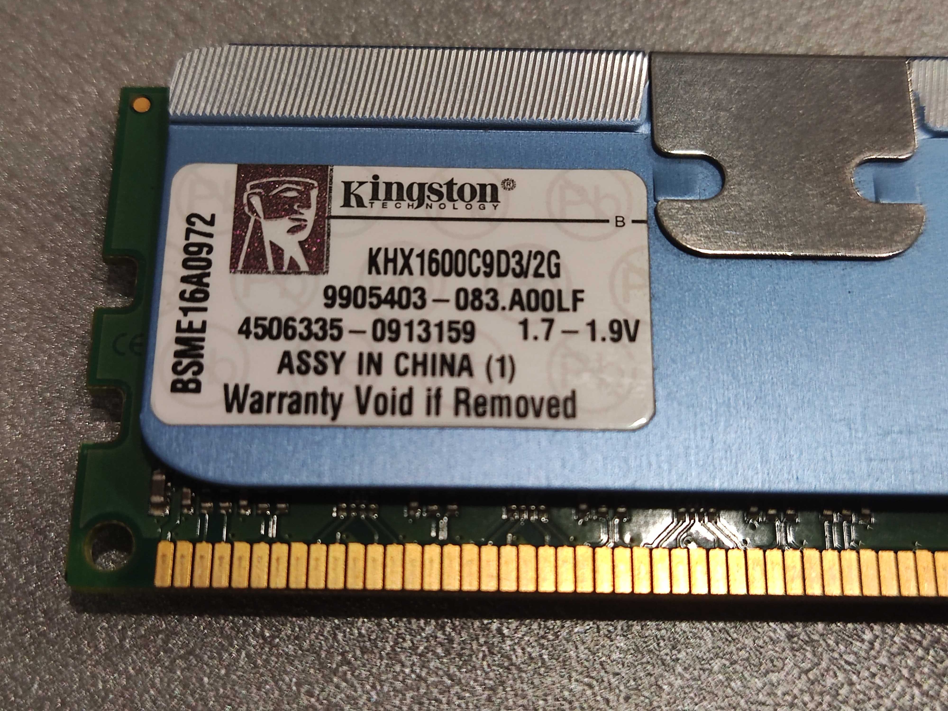оперативная память Kingston HyperX DDR3 2Gb 1600MHz KHX1600C9D3/2G 2шт