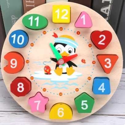 Montessori dzieci Zegar  Numery Cyfry poznawcze