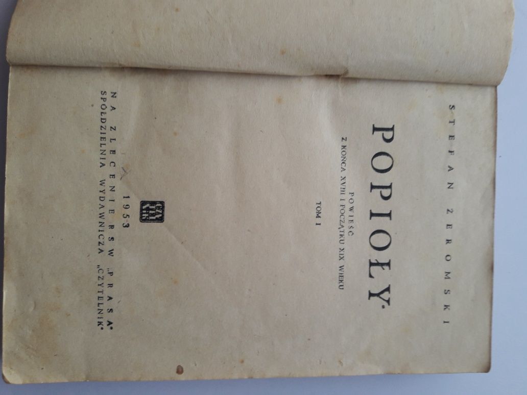 Stefan Żeromski Popioły tom pierwszy 1953 rok