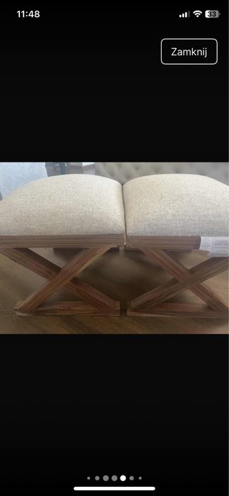 Pufki krzeselka nowe drewniane