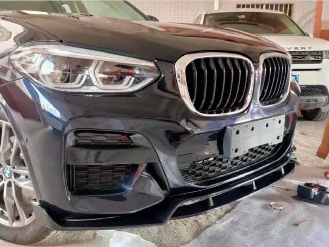Накладка на бампер Bmw x3 G01 M-tech Чорний глянець