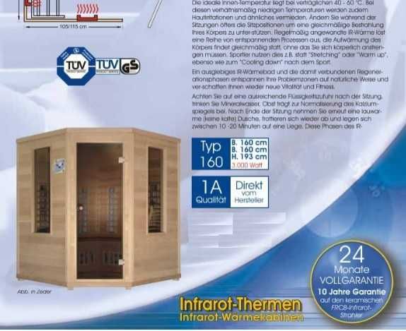 Sauna such infrared podczerwień 220v oświetlenie NIEBO LED NAROŻNA