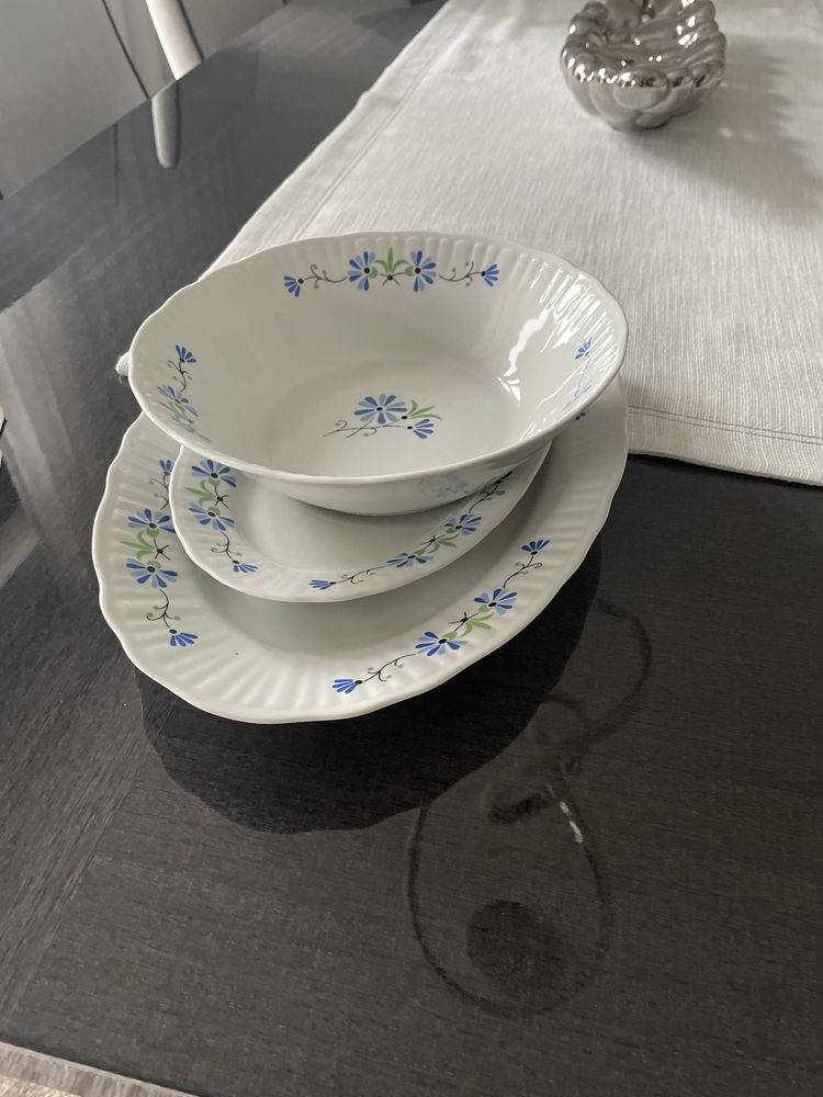 2 półmiski i miska biała porcelana Włocławek