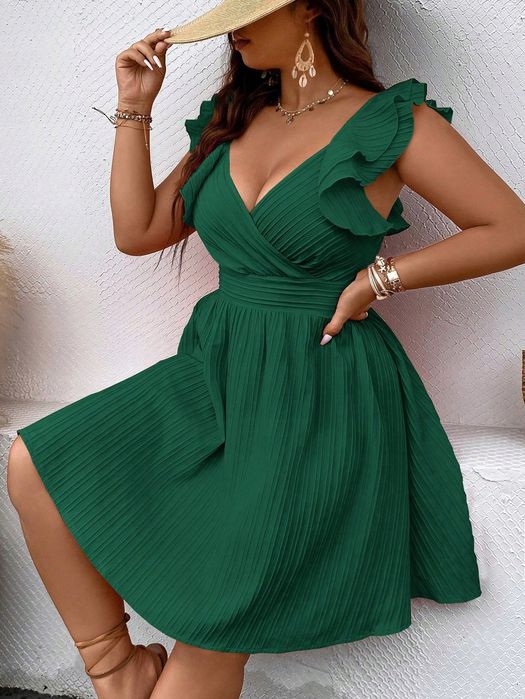 Sukienka Letnia Rozkloszowana Z Dekoltem Serce Casual Shein Xl