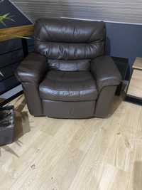 Fotel skorzany , kolor czekoladowy - brazowy