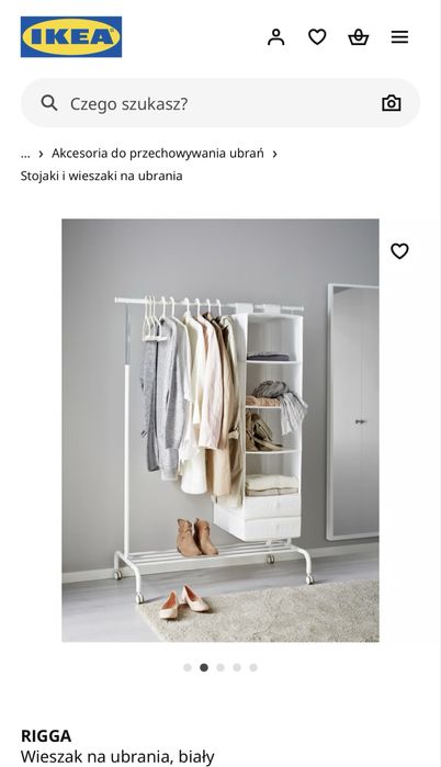 Wieszak ikea Rigga biały