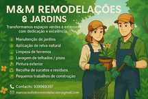 Limpeza de terrenos e manutenção de jardins e afins