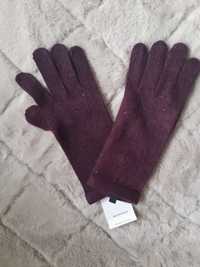 Damskie rękawiczki w kolorze bakłażanowym