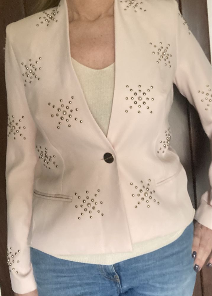 Nowa elegancka marynarka pudrowy róż Marciano Guess 38 40 M L komunia