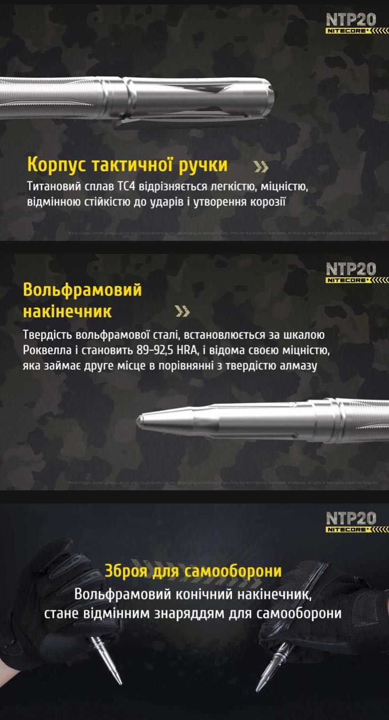 Nitecore NTP20 Титановая ручка