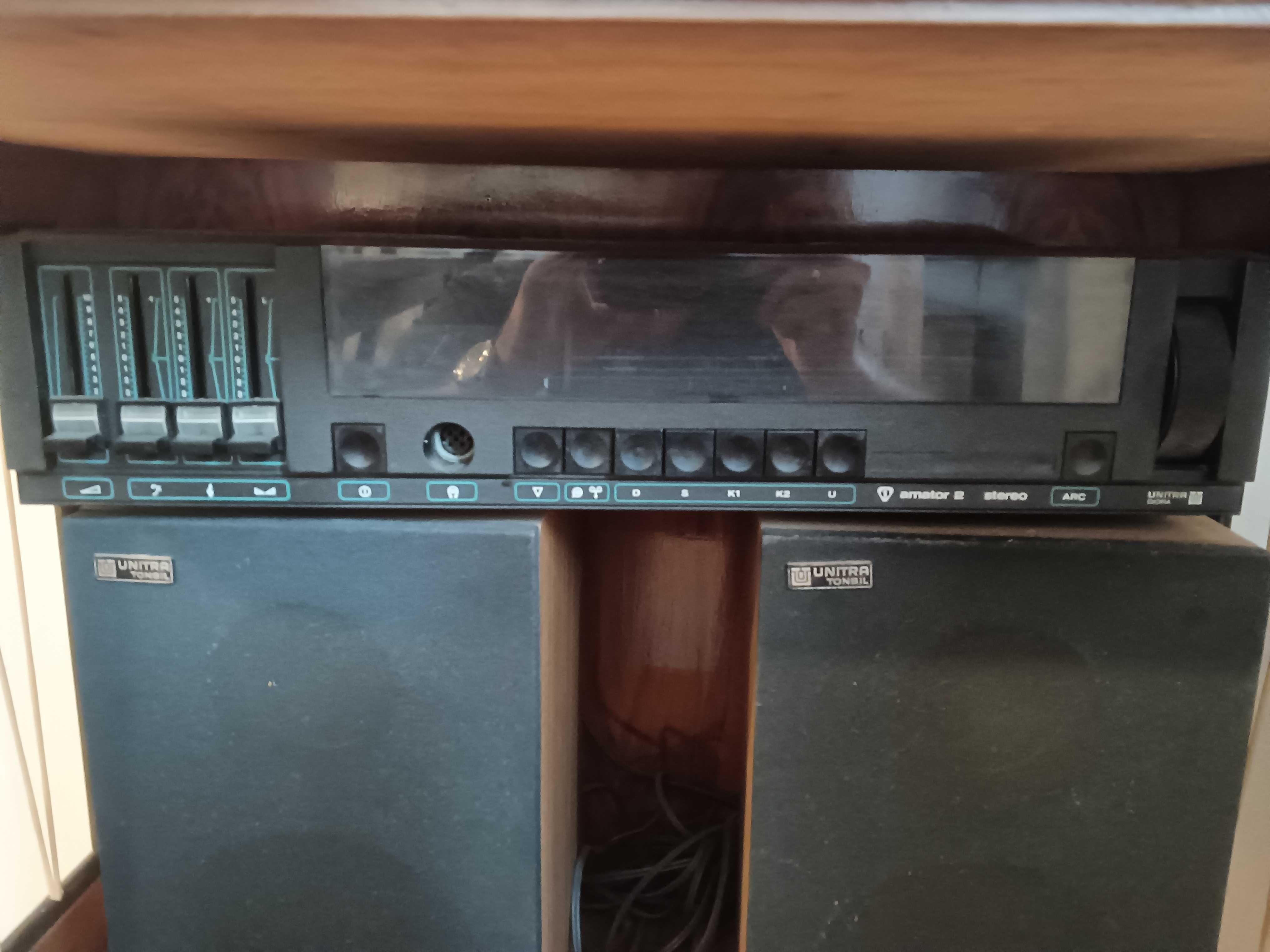 Unitra gramofon Emanuel G-902 fs radio Amator 2 wraz z kolumnami