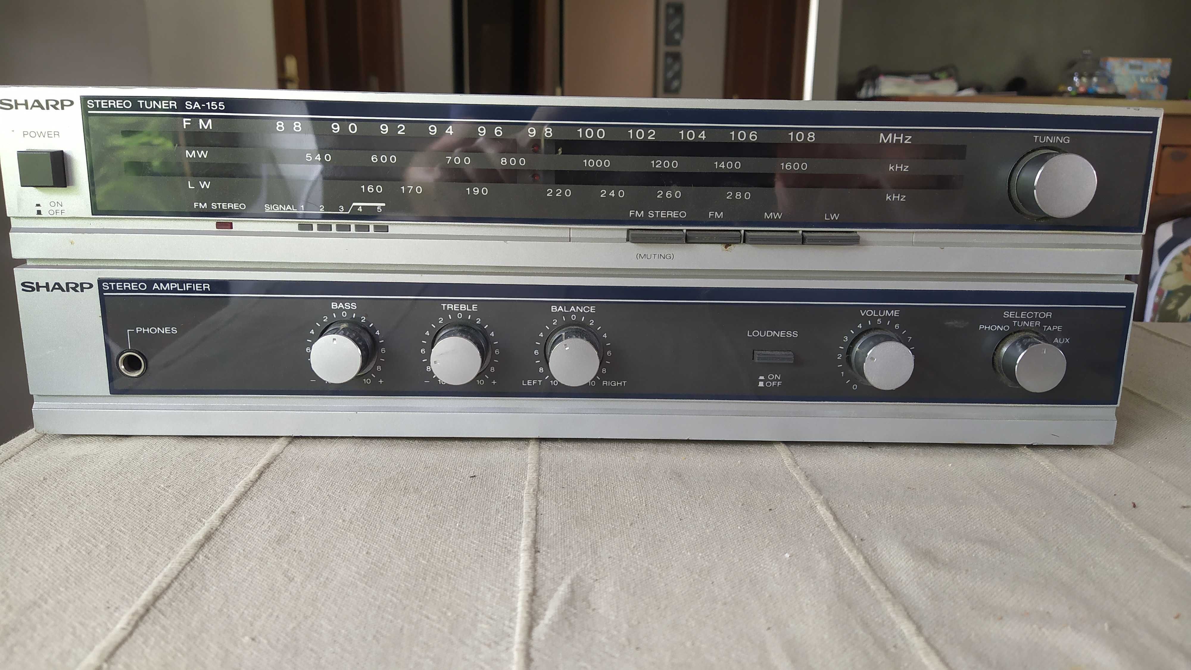 Zestaw Sharp tuner, wzmacniacz uszkodzony