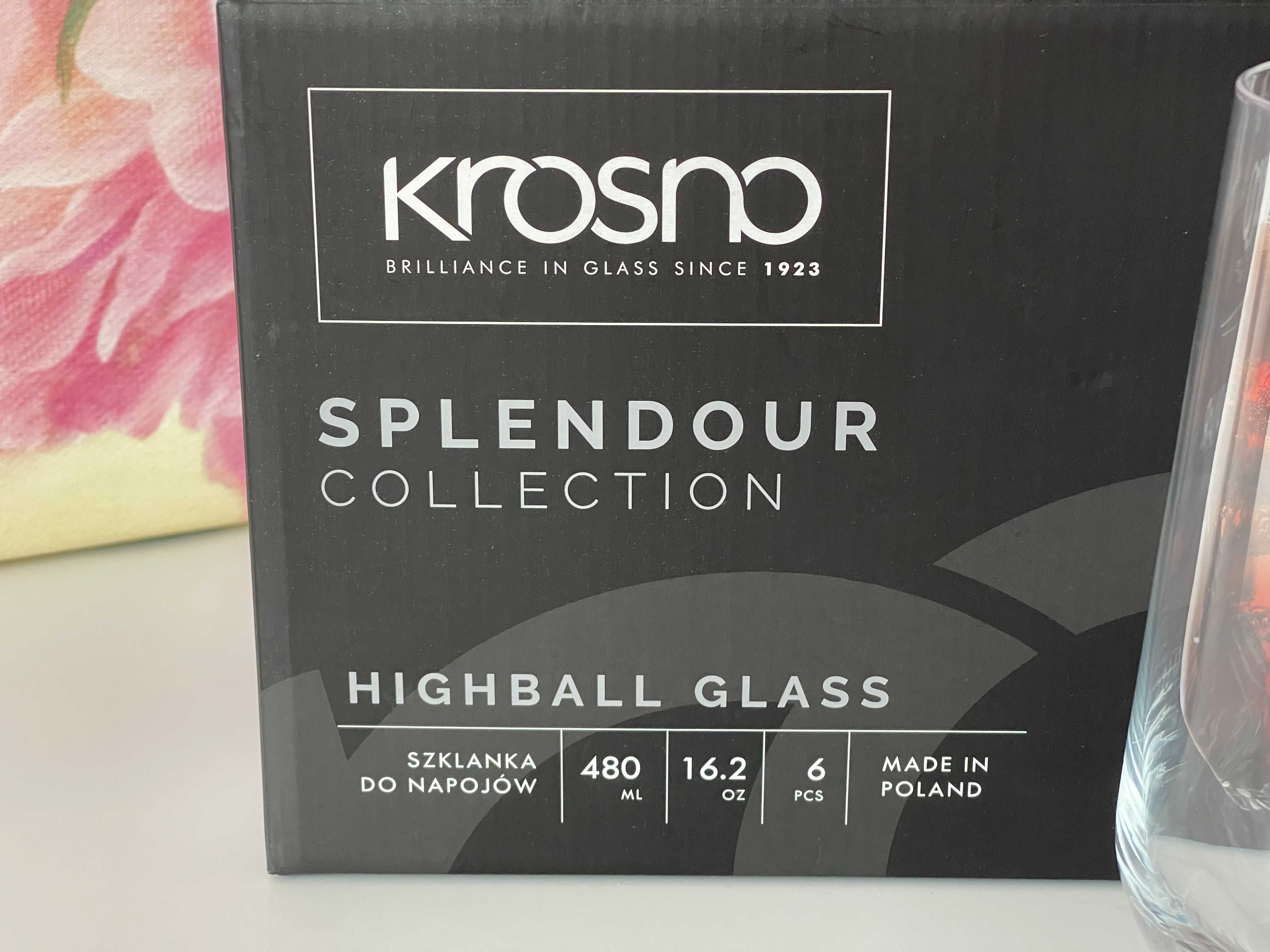 Набір високих склянок Krosno Splendour 480 мл 6шт (новий)
