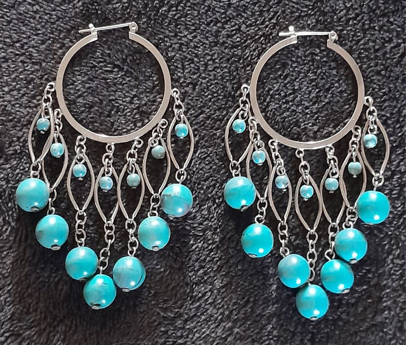 Серьги бирюза новые