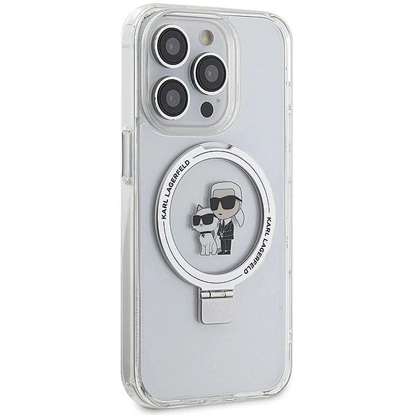 Etui Karl Lagerfeld Ring Stand Karl&Choupettte MagSafe na iPhone 15 Pr
