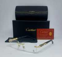 Cartier модные имиджевые очки унисекс узкие с золотистой фурнитурой