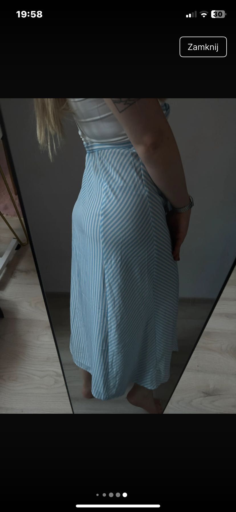 Sukienka w paski na lato na jedno ramię 36