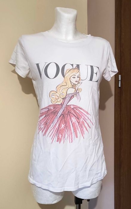 Biały T-Shirt księżniczka Vouge Disney Princess Kopciuszek Aurora