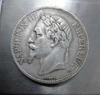 Монета серебро 5 франкові 1868г