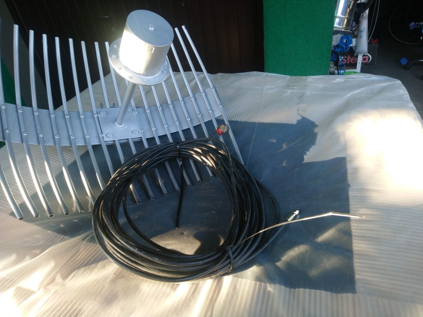 Aluminiowa Antena darmowe WiFi + kabel 20 metrów zasięg 20km tir