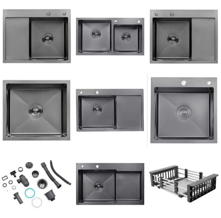 Кухонна мийка кухонная мойка Kroner. нержавіюча сталь. колір чорний