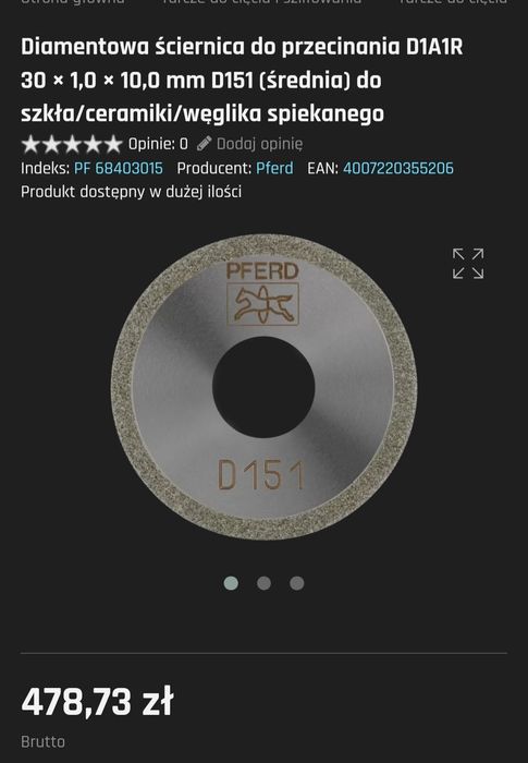 Pferd Diamentowa ściernica do przecinania 6szt. szkło/ceramika/węglik