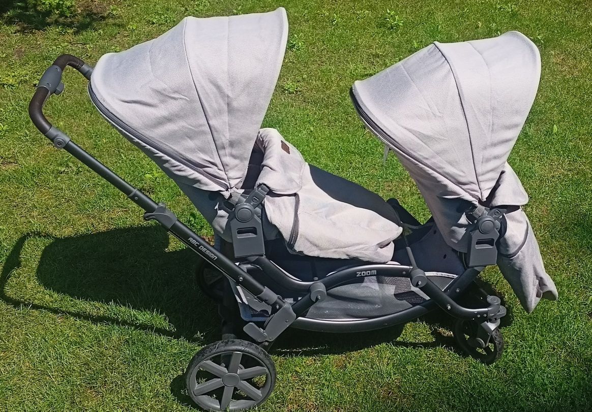Wózek bliżniaczy ABC Design Zoom wraz z fotelikami Cybex Aton