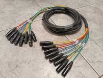 Multipara kabel wieloparowy 8x XLR-XLR Symetryczny BITNER LP0222 10m