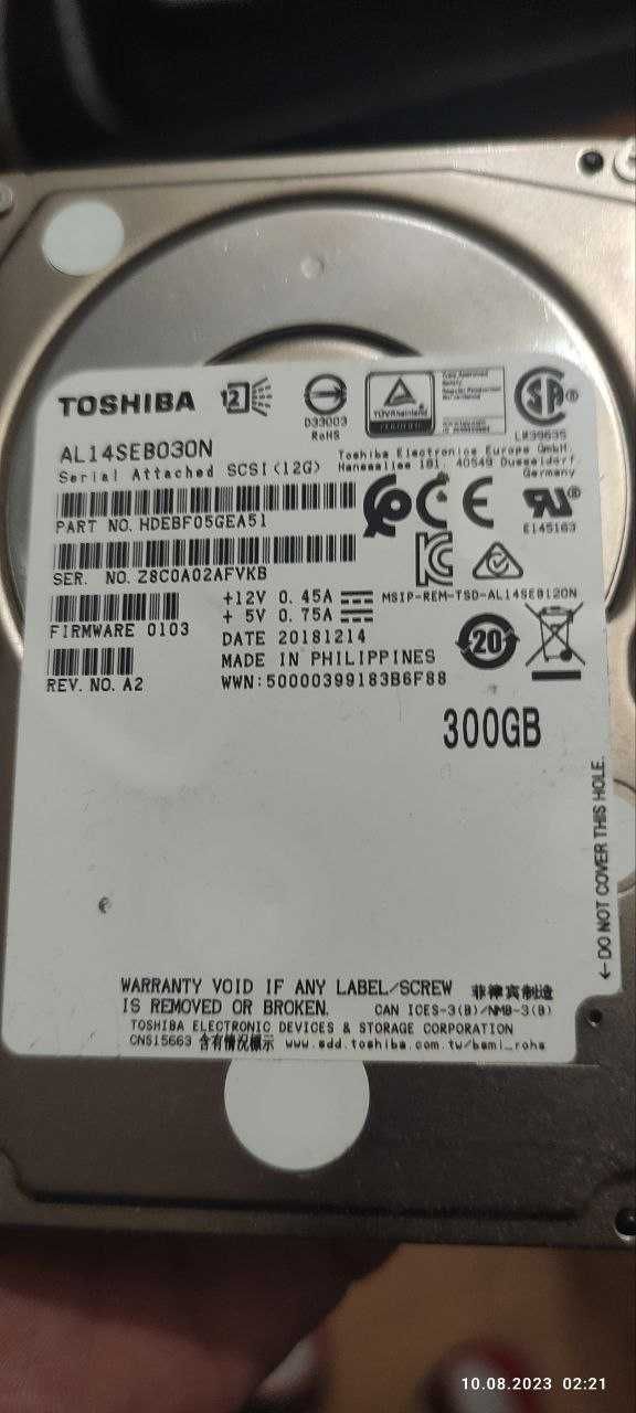 Жорсткий диск 2.5' SAS Toshiba 300GB 10k AL14SEB030N