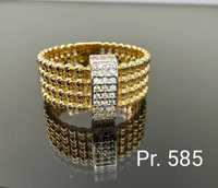 Piękny, złoty pierścionek z cyrkoniami pr. 585, rozmiar. 13,5