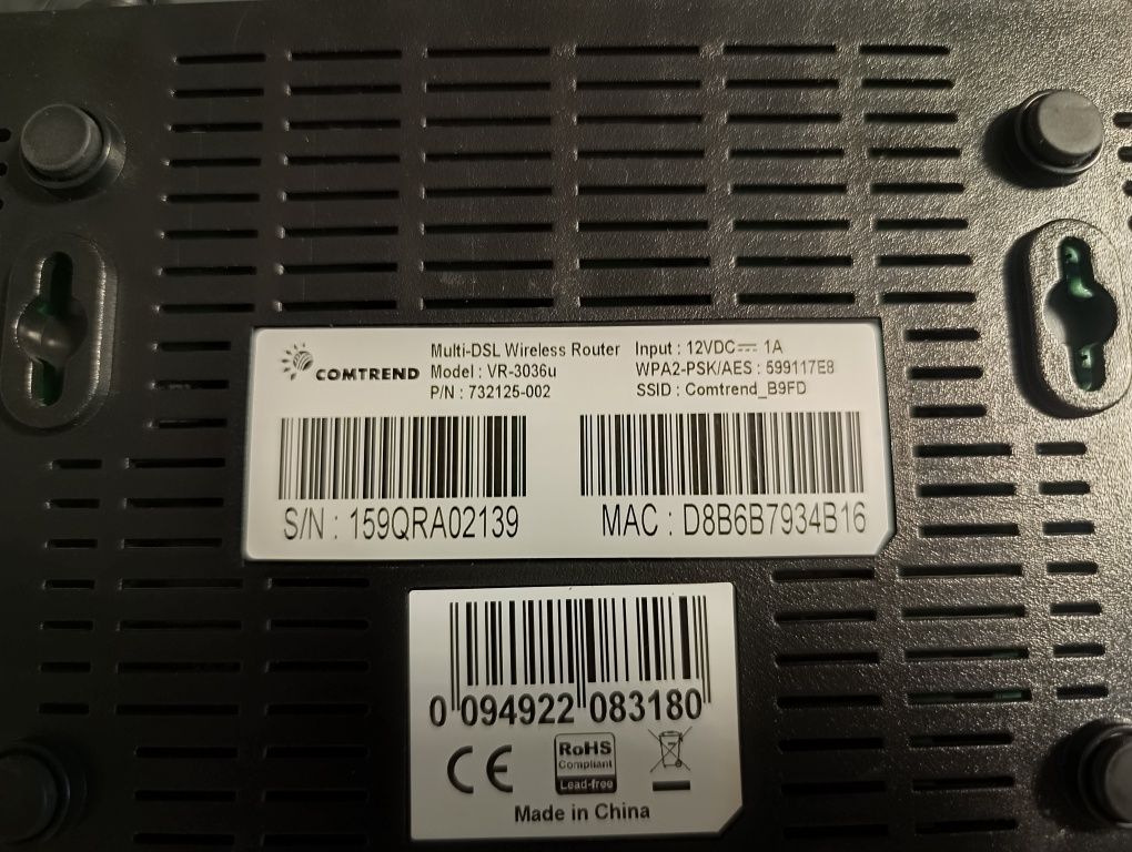 Modem, router Comtrend VR-3036u