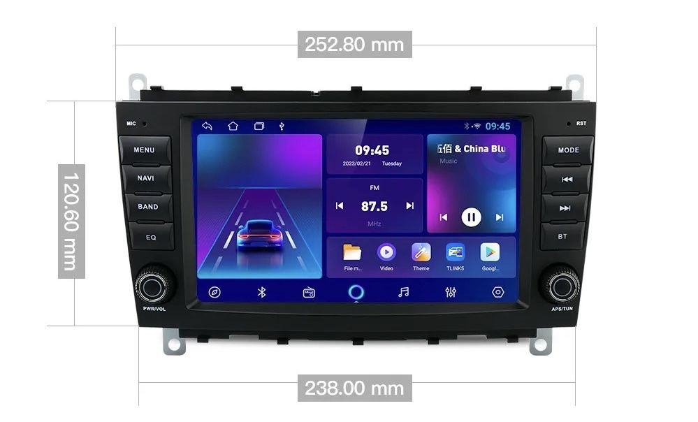 Rádio android Mercedes CLK W209 específico