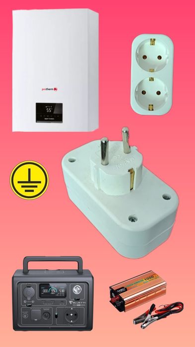 Нуль газвого котла заземлення Адаптер для EcoFlow, Bluetti та інші