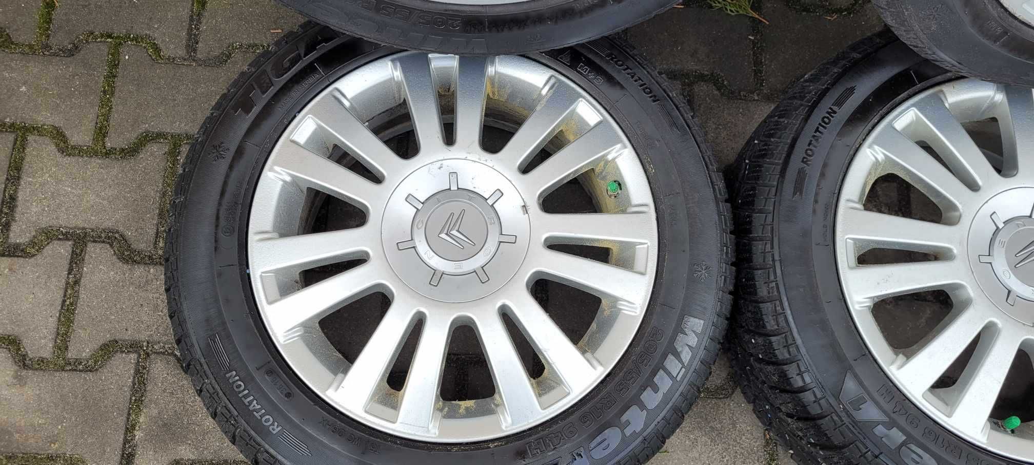 Alufelgi CITROEN 4X108 z oponami 205/55 R16 zima