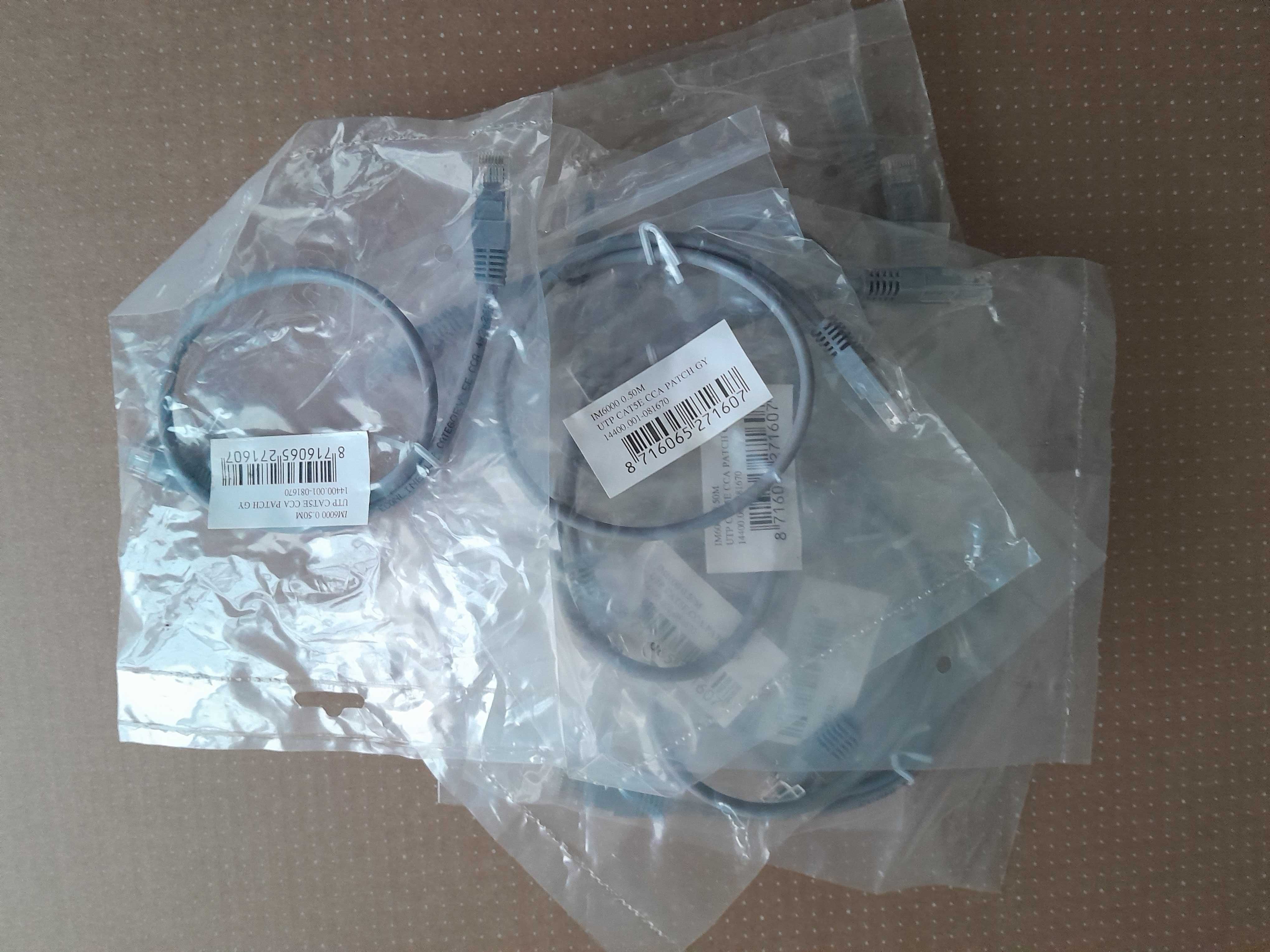 Kabel patchcord U/UTP CCA kat.5e 0,5m - 10szt