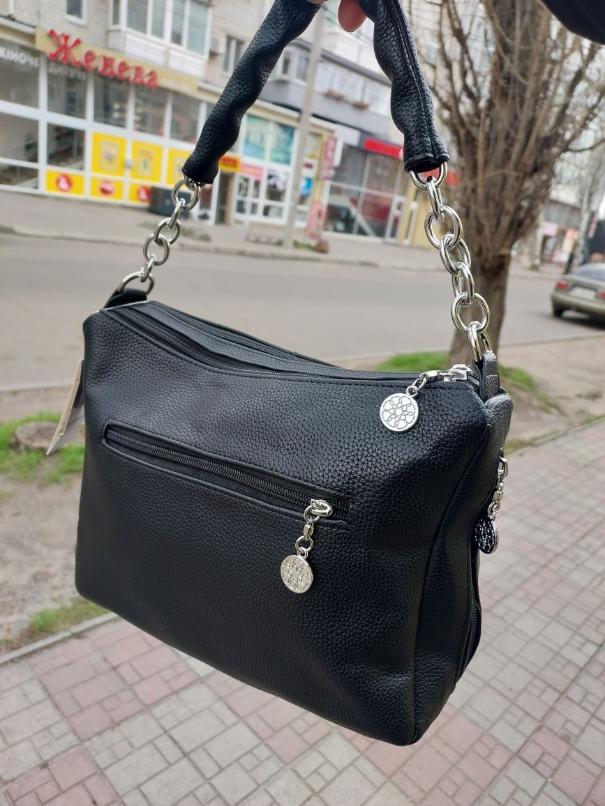 Клатч жіночий чорна  черная женский сумка кроссбо