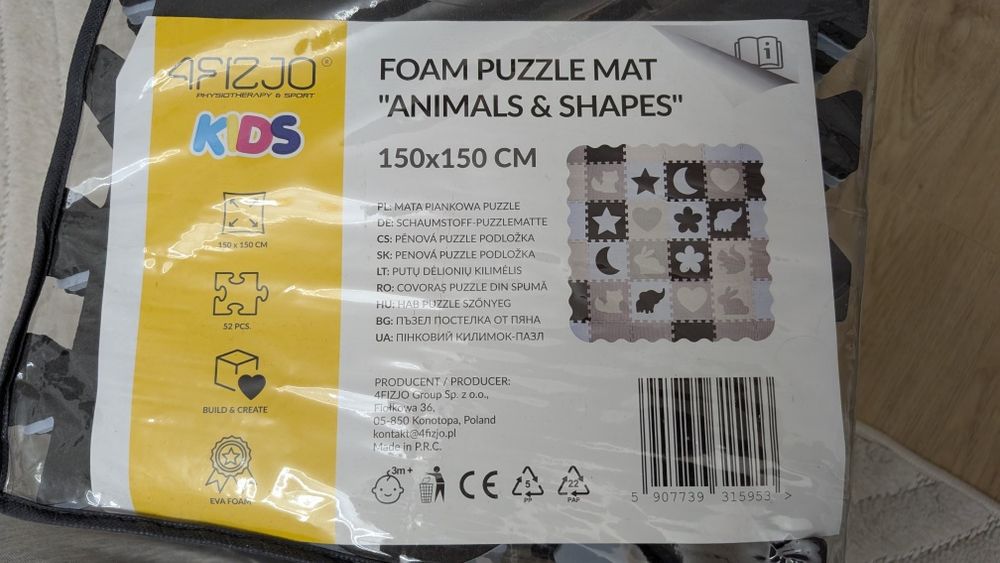 4fizjo mata piankowa puzzle nowa niebiesko czarna