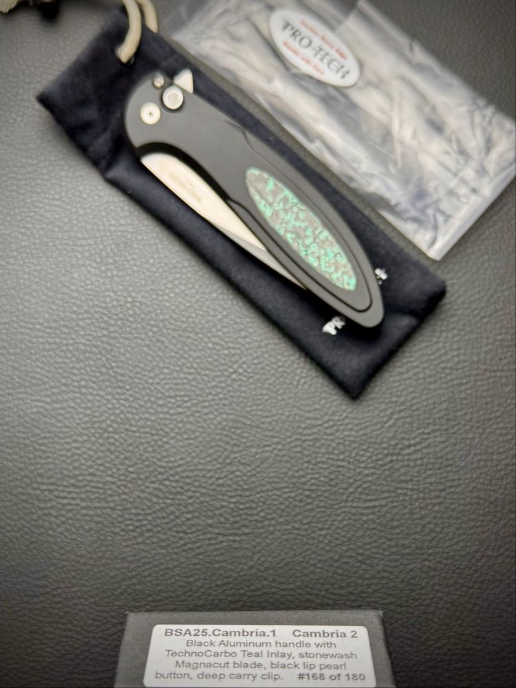 Нож Pro-Tech Cambrian 2 Techno Teal Carbon Fiber MagnaCut Limited