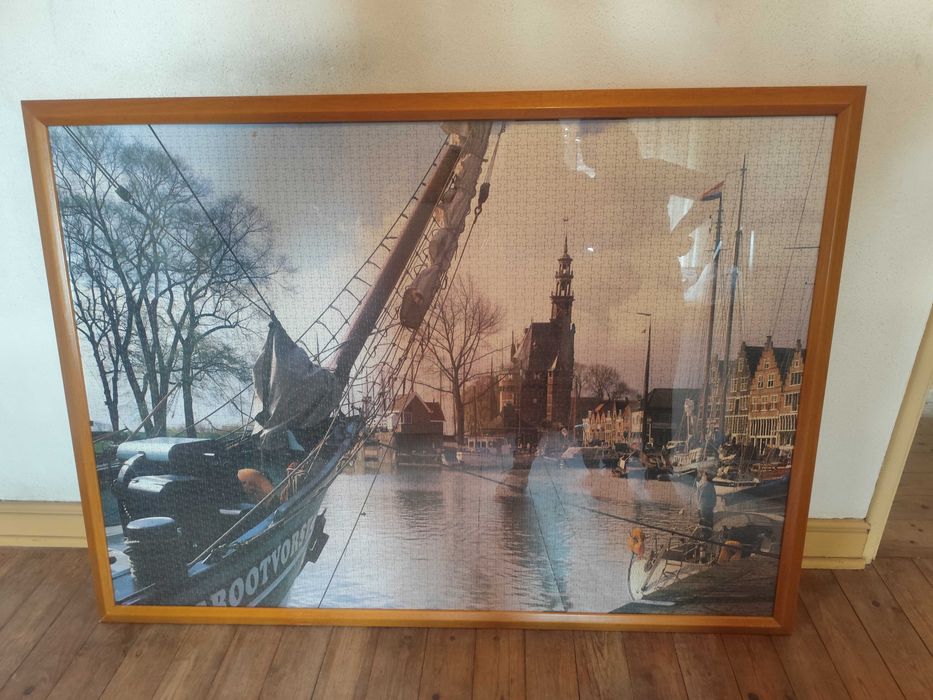 Quadros decorativos de puzzles emoldurados