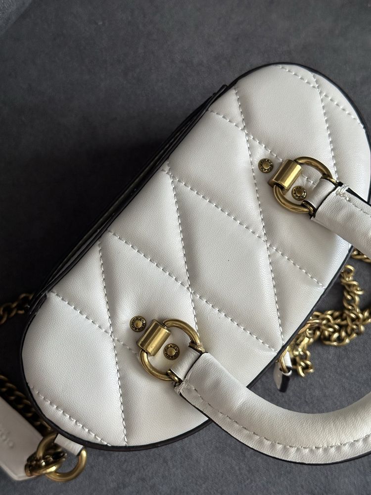 Шкіряна сумка міні Coach Trail Crossbody White/Gold, коуч