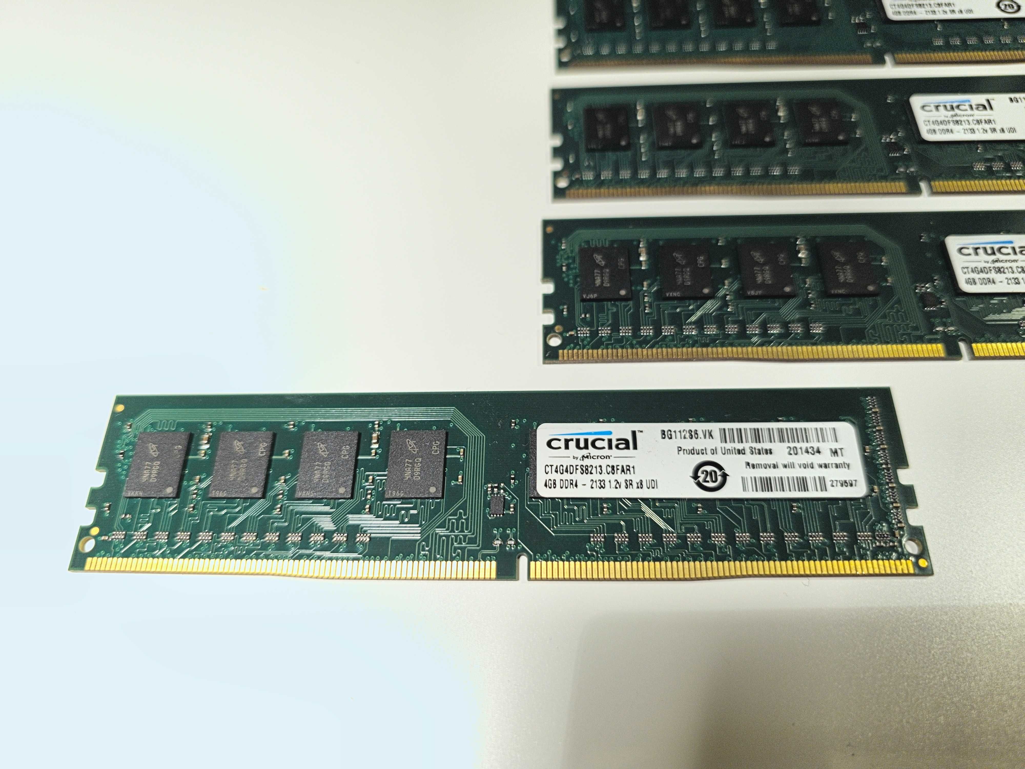 Pamięci RAM Crucial 4x4GB DDR4 2133MHz razem 16GB