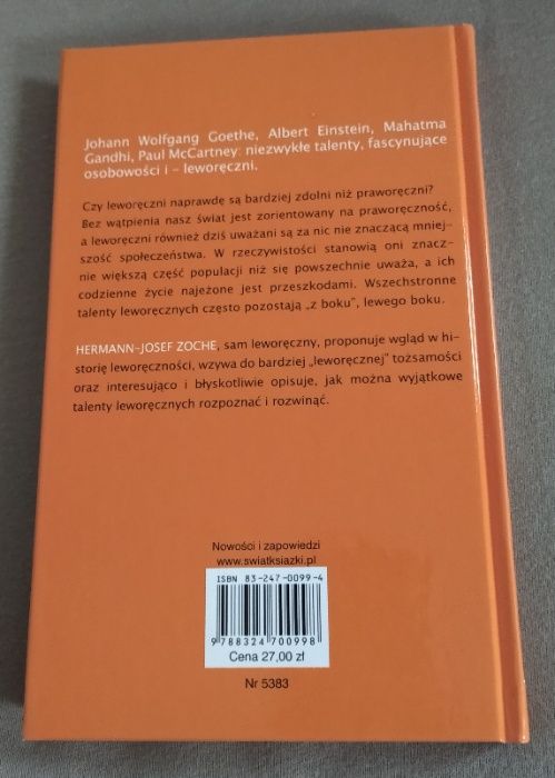 "Czym jest leworęczność i jak z nią żyć?" Hermann-Josef Zoche - unikat