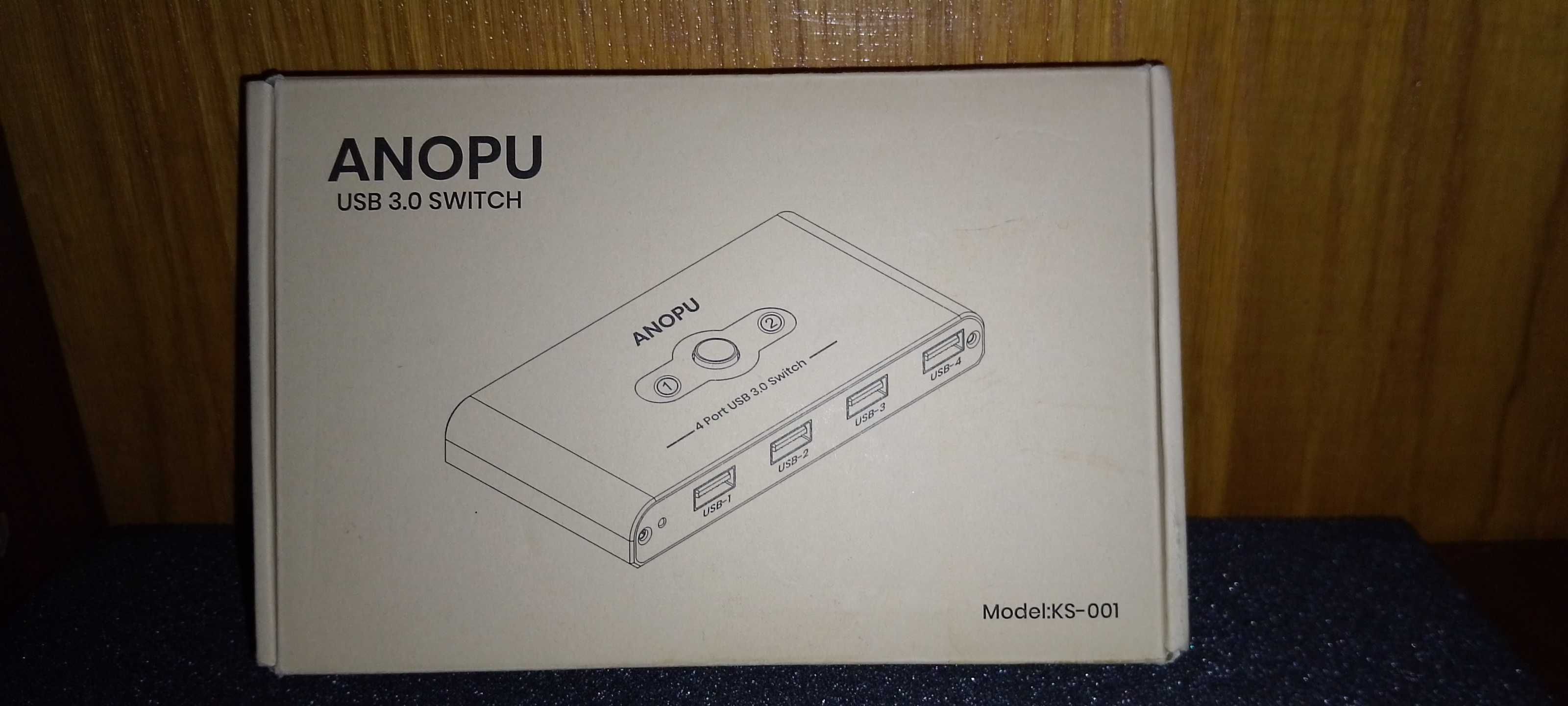 Переключатель Коммутатор Хаб Hub KVM Switch Anopu KS-001