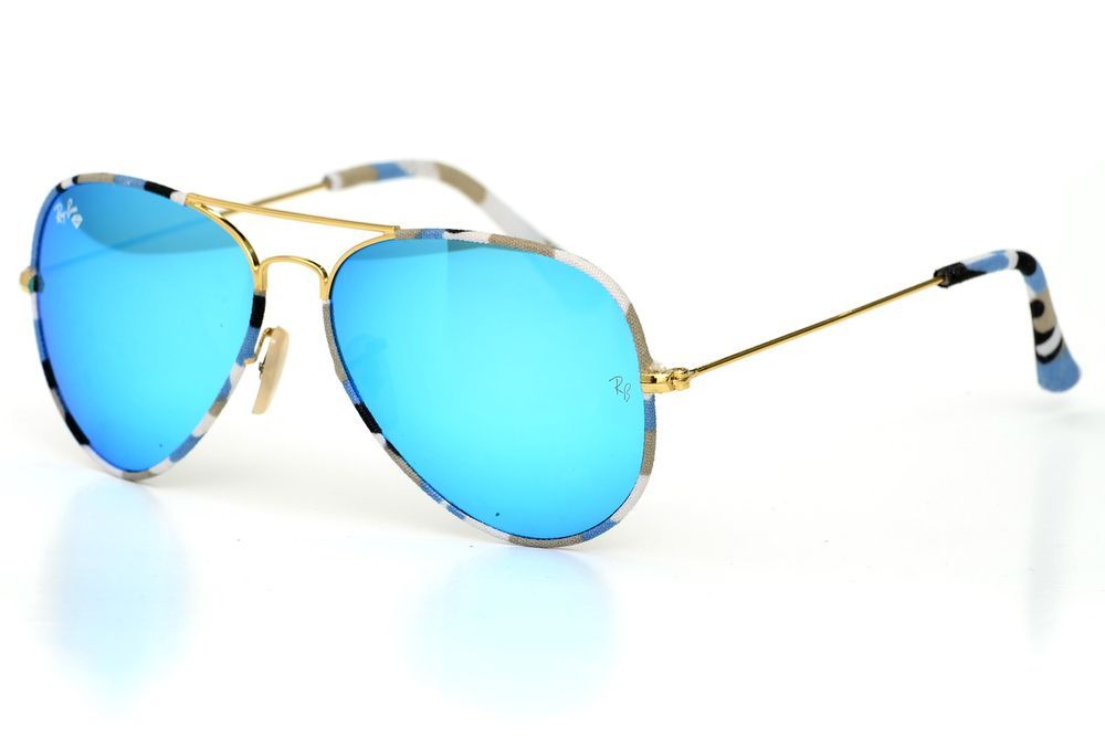 Сонцезахисні окуляри Ray Ban 3026haki-blue захист UV400 + футляр