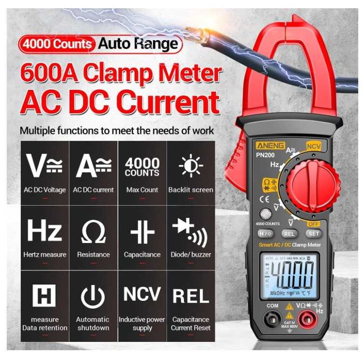 Miernik cęgowy ANENG PN200 + akcesoria
